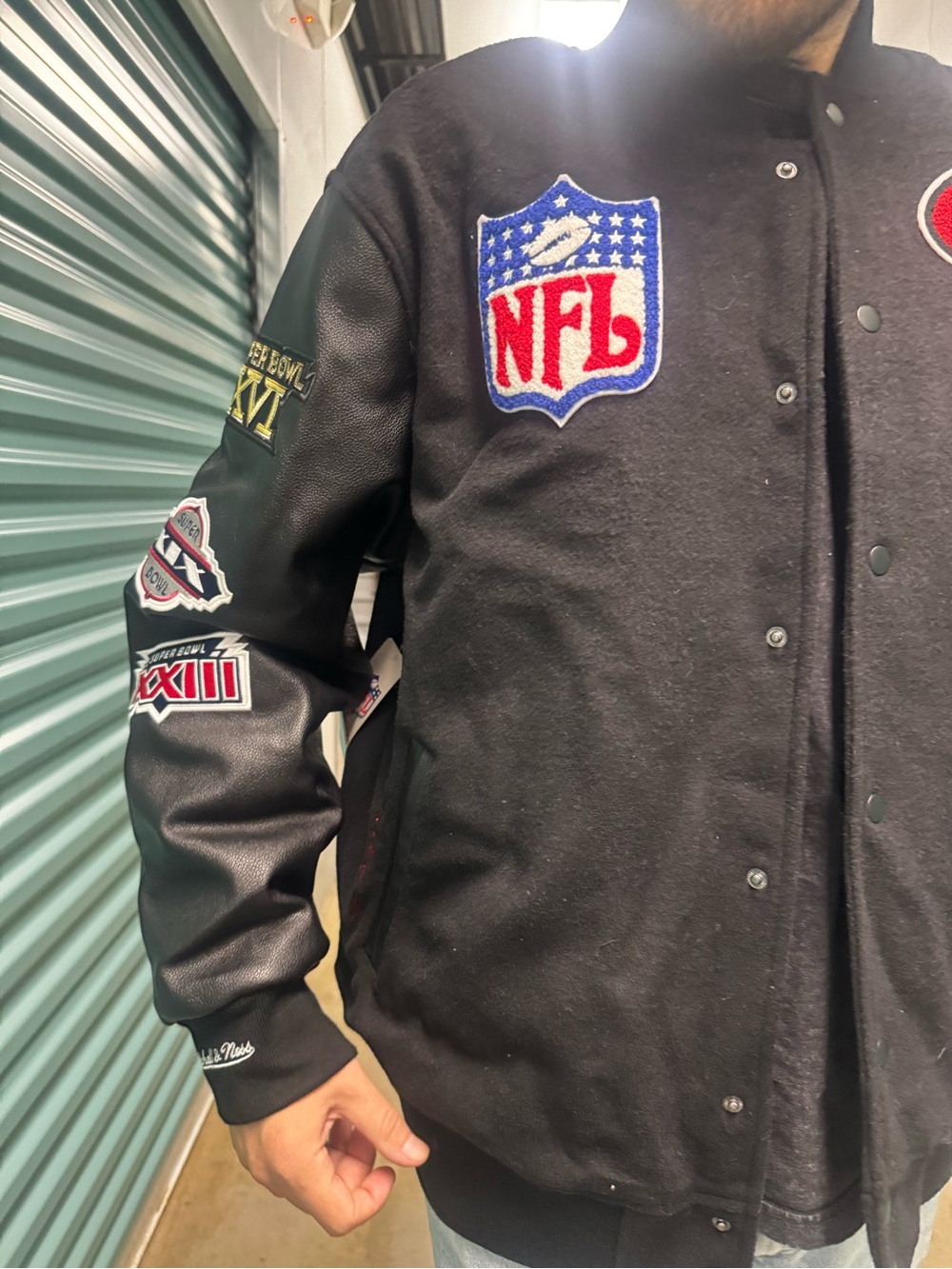 NFL Black & Red San Francisco 49ers Varsity Bomber Jacket - Picture 3 of 8